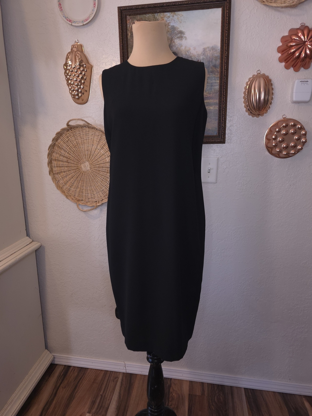 Danny & Nicole Black Sleeveless Midi Sheath Dress 6P Petite Minimalist Workwear